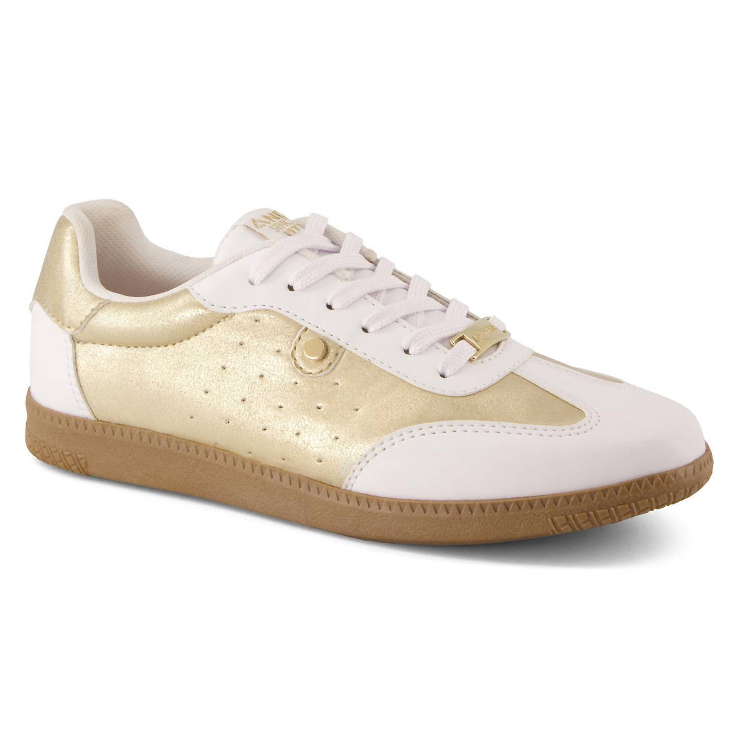 New Andrea Women's Comfort Casual Sneakers In Gold